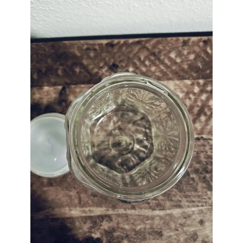 Vintage L.E. Smith Imperial Atterbury Scroll Clear Glass Canister Jar